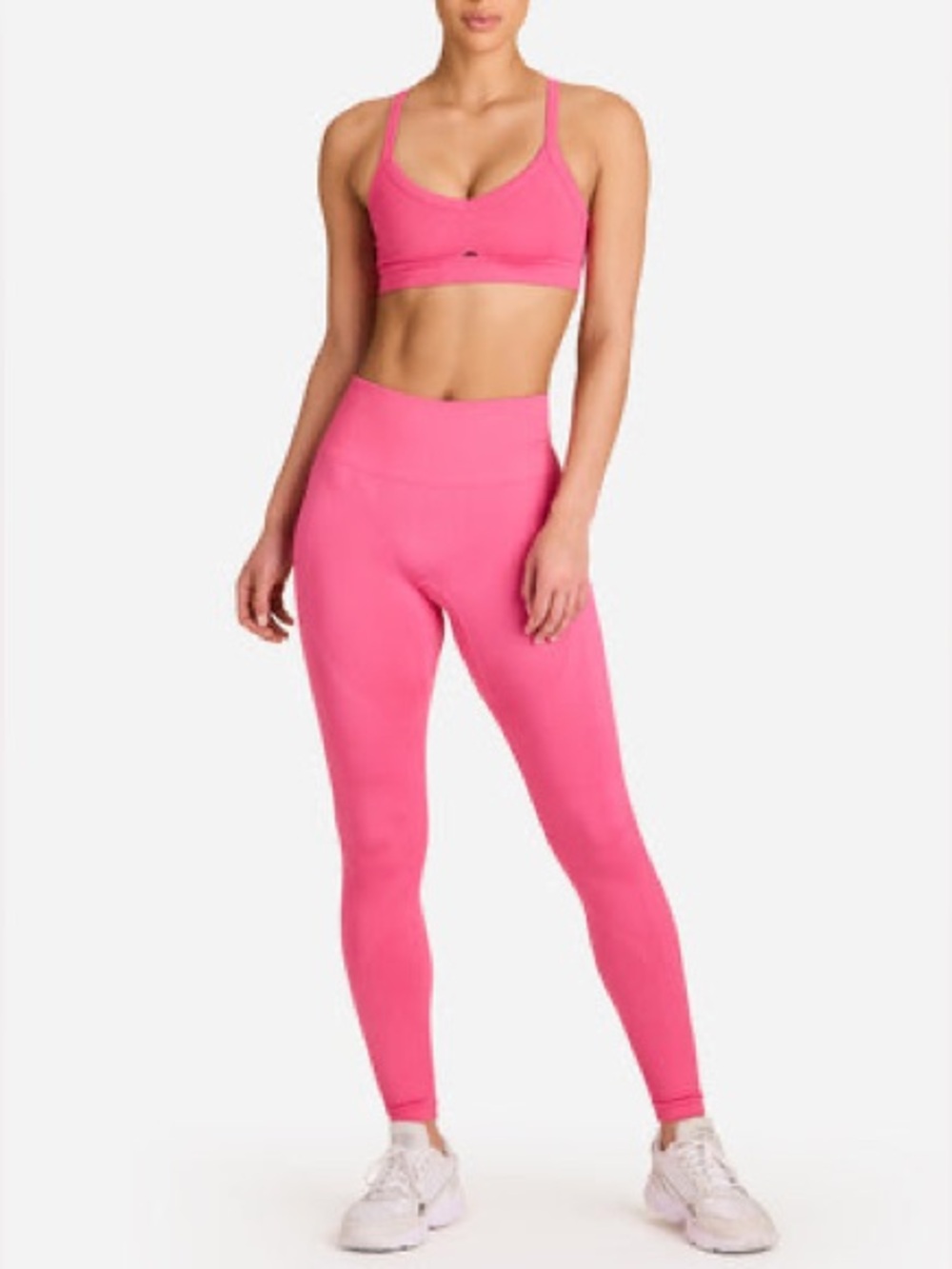 RARE ALALA Seamless Sports Bra & Leggings Set in Pink